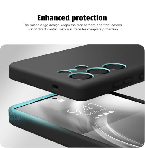 Image of LIRAMARK Liquid Silicone Soft Back Cover Case for Samsung Galaxy S23 Ultra 5G (Black)
