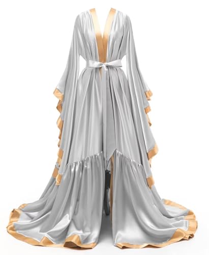 Long Bridal Robes Silk Satin Bridesmaid Wedding Robe for Women Nightgown