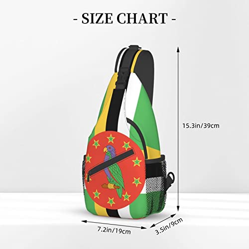 CUTEDWARF Flag Of Dominica Sling Backpack Unisex Fashion Daypack Cross Chest Bag Diagonally Hiking Rucksack3