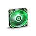 NOX Hummer H-FAN -NXHUMMERF120LG- 120-mm-PC-Gehäuselüfter, helle LEDs, 7 durchscheinende Flügel, hydraulische Lager, Stützecken aus Gummi, grün - schwarz