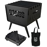 FUTUREFOX 焚き火台 ～KAMADO～ コンパクト 焚火台 折りたたみ式 鉄製 キャンプ BBQ 収納袋付属