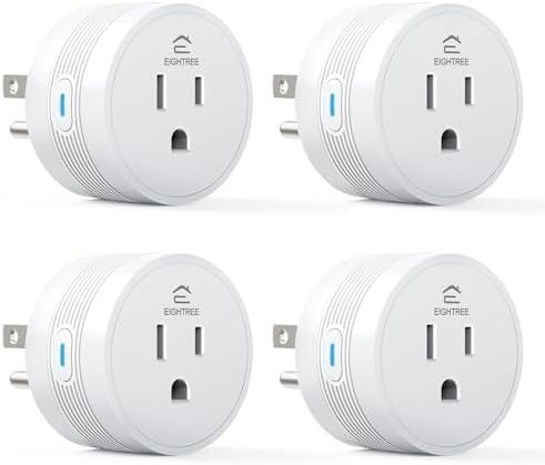 EIGHTREE 15A Smart Plug Works with Alexa & Google Home, Smart Outlet 4 Pack