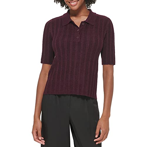Image of Calvin Klein Short Sleeve Text Polo Sweater