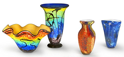 Badash Allura Murano-Style Art Glass Decorative Bowl - 15\" Mouth-Blown Glass Wavy Centerpiece Bowl - Home Decor Accent - Thumbnail 4