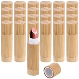 Drewniane tubki na balsam do ust, 5 g, puste pojemniki na balsam do ust, naturalne drewniane rurki do szminki z obrotowym rdzeniem wewnętrznym do szminki, dezodorantu, stałych perfum, 7,6 x 2,3 cm