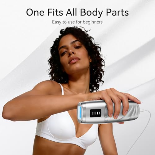 Image of Laser Hair Removal LIJAI IPL Hair Removal Device for Women & Men, 999,999 Flashes Painless Long-Lasting Results, at Home Hair Removal in 8mins for Armpits Legs Arms Bikini Line, Silver