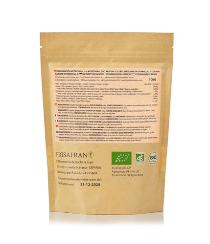 FRISAFRAN | Ingwer Gemahlen BIO | Ingwerpulver | 200g | Ingwerpulver naturrein | Ohne Zusätze | vegan | Getrockneter Ingwer | Ingwer Bio Pulver | Ingwer Gewürz | Ingwer Gemahlen | Gemahlener Ingwer