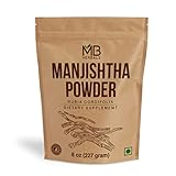MB Herbals Manjistha Powder 8 oz / 227 Gram | 0.5 Pound | Rubia cordifolia Root | Organically Cultivated Indian Madder Root Manjishtha
