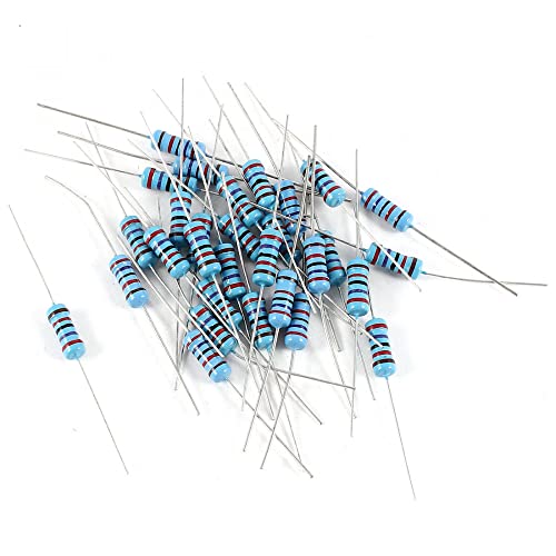 Sourcing Map Metal Oxide Film Fixed Resistors Through Hole, 0.14" Width, 2.36" Length 27K Ohm 2W 1% 30 Pack #TOP5