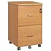 Produktbild VASAGLE Rollcontainer mit Schloss und Schubladen, abschließbarer Aktenschrank mit Verstellbarer Hängeregistratur, buchefarben LCD27WNV1