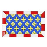 Drapeau du monde Drapeau Indre-et-Loire – Plusieurs Tailles – Polyester Résistant – Usage Intérieur/Extérieur – 2 Œillets en Fer – Pixelforma