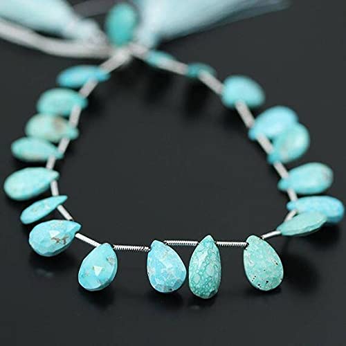 Turquoise Arizona facettée poire en fil de 10-12mm pour joaillerie haut de gamme