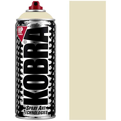 KOBRA HP High Pressure Spray Paint 400ml Can – Professional Grade 100% Acrylic Formula with Matte Finish for Graffiti, Street Art, Crafts & Multi-Surface Use (610 Ivory)