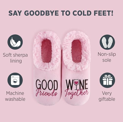 Image of Snoozies Slipper Socks -Funny Quote House Slippers for Women, Non-Slip Fuzzy