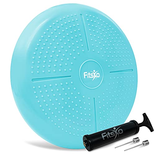 Wobble-Cushion-Physio--Extra-Thick-Inflatable-Balance-Cushion-Disc-for-Core-Strength-Sitting-Posture-Improves-Balancing-Perfect-for-Trainers-33cm-Kids-Cushion-With-Exercise-Manual-Pump