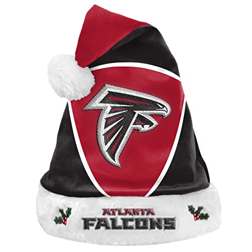FOCO Atlanta Falcons Colorblock Santa Hat - Limited Edition - Officially Licensed NFL-NFC South Atlanta Football Holiday Fan Gear