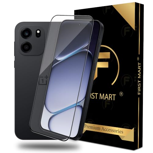 Image of FIRST MART Tempered Glass for OnePlus Nord CE 6, 9H Full-Glue Screen Protector, 3D Edge-to-Edge, HD Clear, Oleophobic, Case-Friendly, Black, Pack of 1