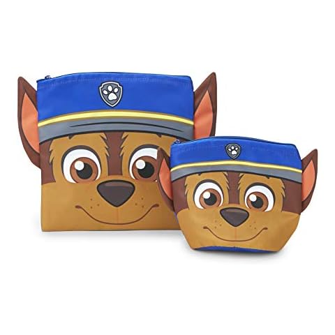 Paw Patrol Reusable Sandwich and Snack Bags Set - Eco Friendly, Zip Closure Bags - Kids Friendly Design for Boys or Girls - Dishwasher Safe, BPA Free Design -Set of 2-1 Large/1 Small, Chase Cover