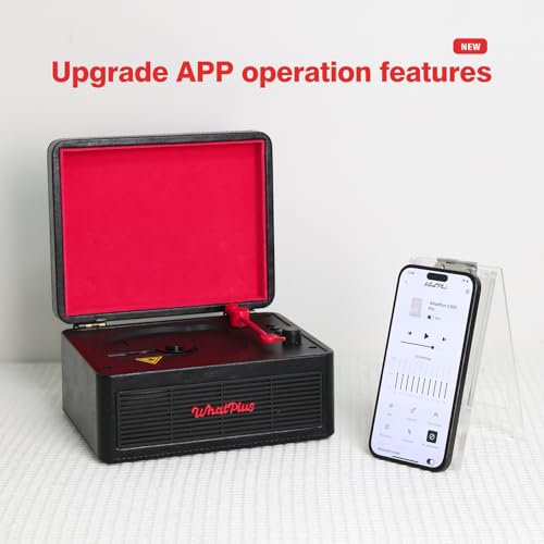 Image of CD Player with Bluetooth Speaker, High-Fidelity Sound, App-Controlled, Magnetic Display for Photos & Pins, Retro Desktop Music Player, Gift for Music Lovers (Black and Pink)