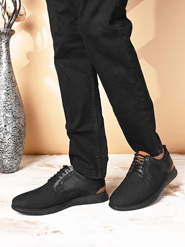 Image of San Frissco Men's Solid Sneaker Casual Lace-Up Shoes | Soft Cushioned Footbed with EVA Sole | Comfortable and Trendy Casual Shoes for Office and College