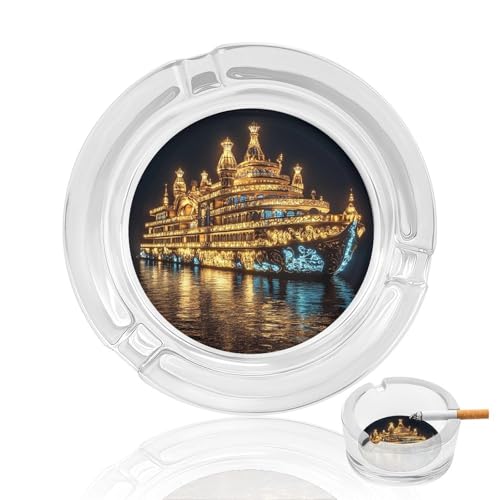 Cruise Ship Glass Ashtray for Cigarettes and Cigars