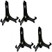 BANBERRY DESIGNS Black Wooden Easels Premium Quality Plate Holder Folding Display Stand - 9 Inch - Set of 4 Pieces