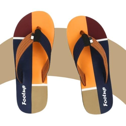 Image of Men's Orthopedic Comfort Flip Flops with Soft Fabric Straps | Cushioned Anti-Skid Footbed Slippers for Men | Lightweight Walking Flip Flops for Home, Outdoor, Indoor Use