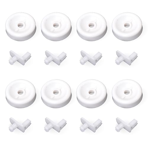 BlueStars WD35X21038 Dishwasher Lower Rack Wheel and Stud - Compatible with GE Kenmore Dishwashers - Easy to Install - Replaces WD12X10267 PS11726733 AP59863653 - PACK OF 8