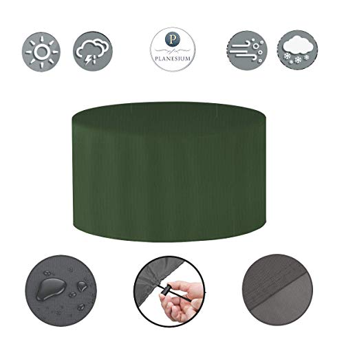 Holi Europe Mesa de jardín redonda Muebles de exterior Funda protectora mesa de comedor Carcasas Cubiertas Cajas protectoras Cobertura Hoja de cobertura Juego 480 G/lfm, tela, verde, Ø 100cm x Altura 75cm