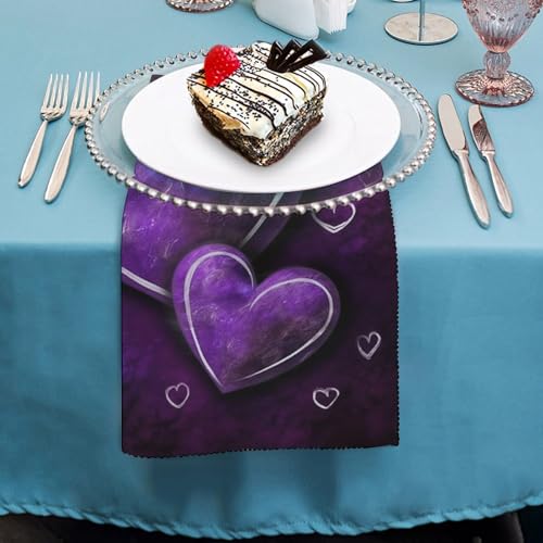 Servilletas de Tela Purple Hearts 4 Piezas miniatura 4