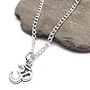 OHM Yoga Pendant Necklace - Silver Tone Charm on 16 Inch Silver Plated Curb Chain #2