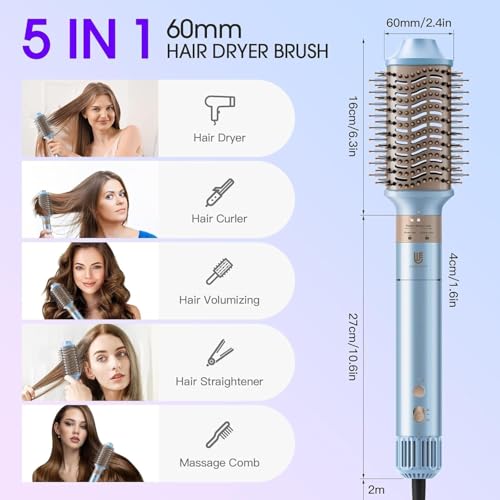 Image of Hot Air Styler, Blow Dryer Brush with Negative Ionic, Auto Hair Wrap Curling Irons Airflow Hair Curlers, Multi Styler for Volumizing, Straight, Wavy, Curly Hair
