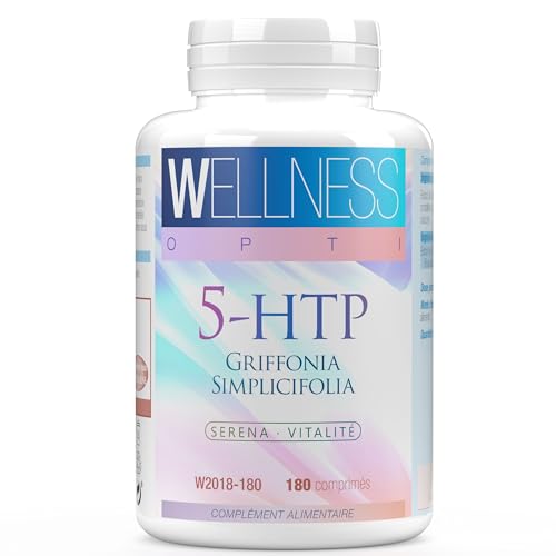 WELLNESS OPTI 5HTP Extrait de Griffonia Simplicifolia, 490 mg par comprimé, 180 comprimés - Soutien naturel pour votre équilibre quotidien, enrichissez votre routine avec des extraits naturels