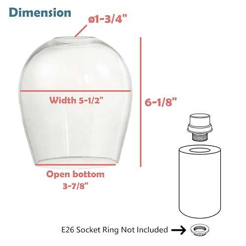 Image of Aspen Creative 23612-60-3, Clear Barrel Glass Shade, Size: 5-1 /2 inch Dia x 6 inch H, Center Hole: 45mm, Set of 3