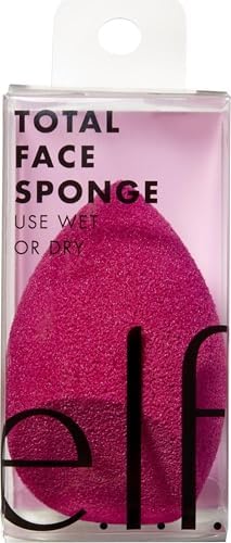 e.l.f. Total Face Blending Sponge, Latex-Free Makeup Sponge With Angled & Rounded Sides For Concealer, Foundation & more, Vegan & Cruelty-Free