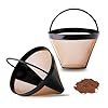2 filtros de café reutilizables, n.º 4, para cafeteras de cono, repuesto de filtro para cafeteras Ninja y Cuisinart