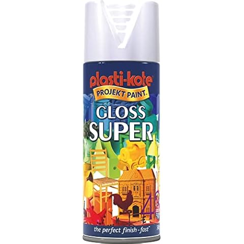 Plasti-Kote Super Gloss White Spray Paint Cover
