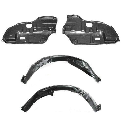 Parts N Go 2002-2006 Camry Fender Liner Pair with Undercover Splash Guard Set - 5144206020, 5144106030