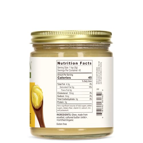 Banyan Botanicals Grass-Fed Ghee – Original Cultured Organic Ghee (Clarified Butter) – Tasty Oil & Butter Alternative for Cooking & Baking – 7.5 oz – Non-GMO Gluten Free Vegetarian