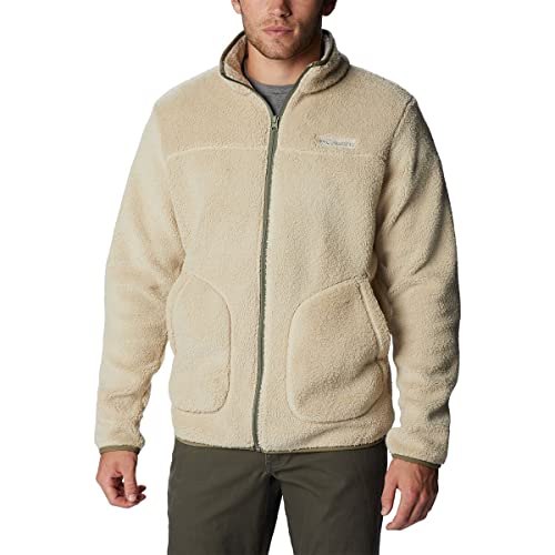Columbia Jaqueta masculina Rugged Ridge II de lã de ovelha com zíper completo, fóssil antigo/verde p
