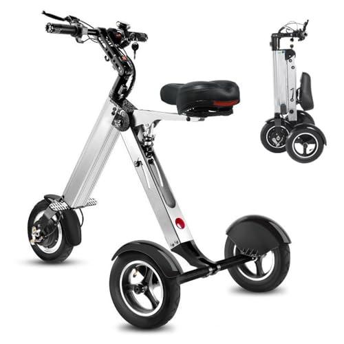 DHMYYXGS Triciclo Eléctrico Plegable,Patinete Eléctrico 3 Ruedas Adultos,Patinete Deportivo Golf,con Batería Extraíble 36 V Y 7,8 Ah,Interruptor Llave para Desplazamientos Y Viajes