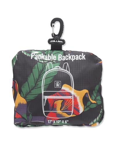 Volcom Packable Backpack, Black Floral Print3