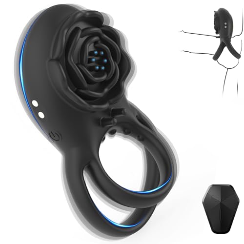 Vibrating Cock Ring Male Couple Adult Sex Toys for Couples, Remote Control Vibrator Sex Toy with 8 Vibrations, Penis Ring Sex Toys4couples Men & Women, Vibrators Sex Toys4mens UK, Black