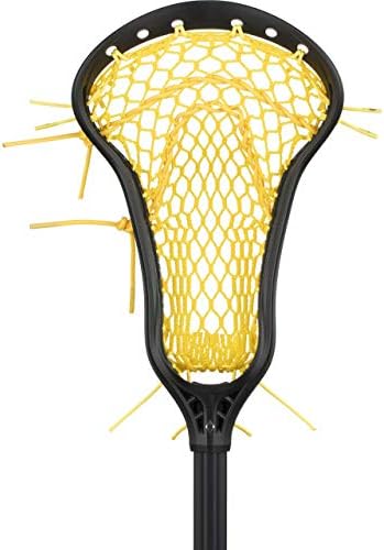 StringKing Women’s Complete 2 Pro Offense Lacrosse Stick with Composite Pro Shaft and Women's Type 4 Mesh (Black/Yellow)