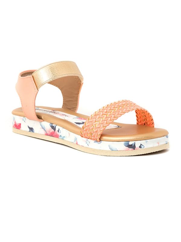 Khadims Adrianna Peach Flat Platform Slingback Sandal for Girls - 4.5-12 yrs (6537745) (B0CHB7CV43) Amazon Price History, Amazon Price Tracker