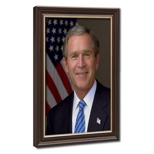 George W Busch impression sur toile décoration murale bureau cadre 30x45cm