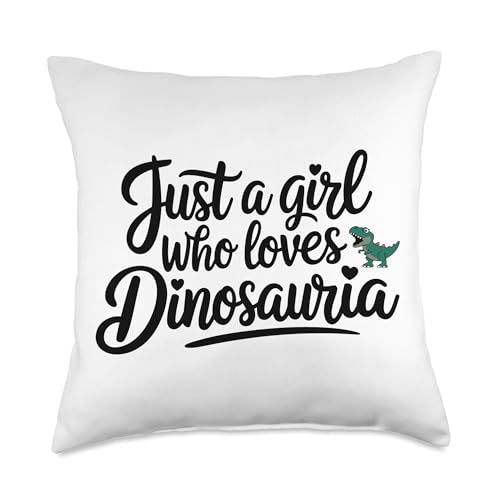 Just A Girl Who Loves Dinosaur Throw Pillow