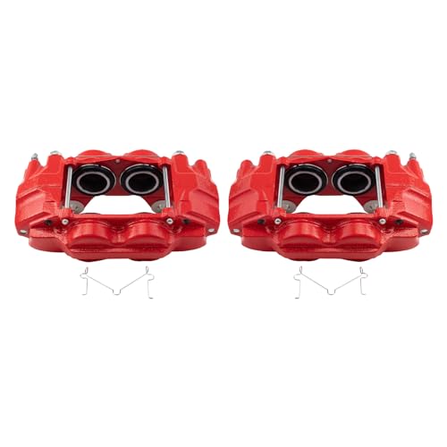 TRQ Front Performance Brake Caliper Set Red Compatible with 2010-2022 Lexus GX460 2010-2015 Toyota 4Runner