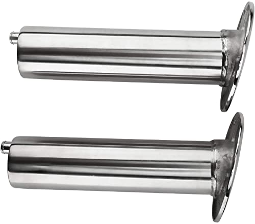 YaeMarine 4-Pack Heavy Duty Stainless Steel 316 Deluxe Rod Holders with Drain, Flush Mount Fishing Rod Pole Holders, 30 Degree /15 Degree/90 Degree (15 Degree)