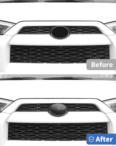 Image of for Toyota Grill Emblem Front Grille Badge Emblem Logo Cover Trim Fit for Toyota Series, for Camry, RAV4, Corolla, Tacoma, Highlander, 4Runner Series, 6x4.2 inches, Black